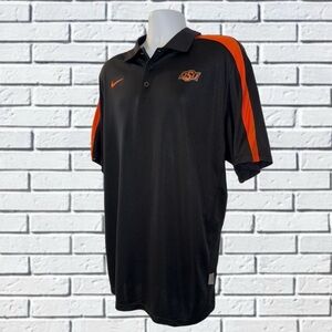 Nike Dri-FIT Polo | Oklahoma State OSU Cowboys | Color Black and Orange |Size XL